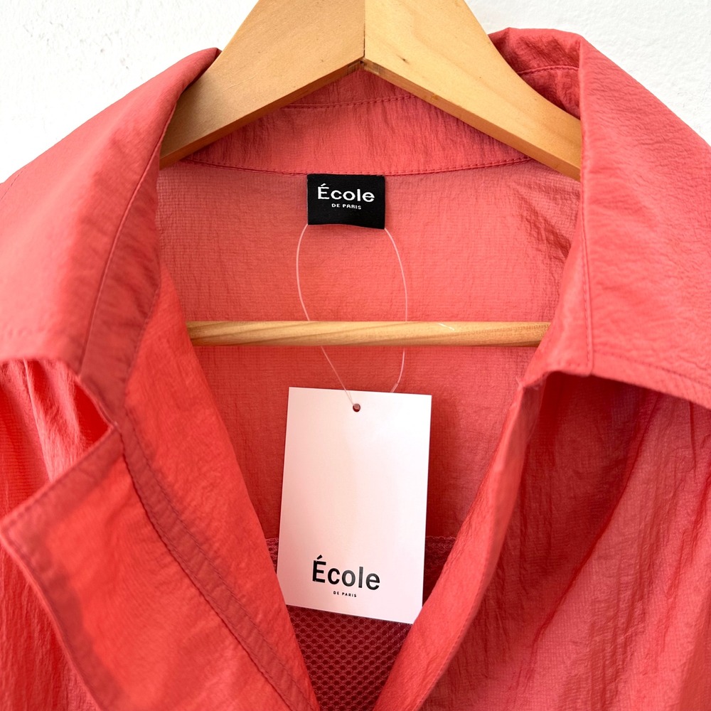 Ecole De Paris Jacket Womens Medium Coral Pink Lightweight Zip Up Pull NEW - Picture 4 of 6